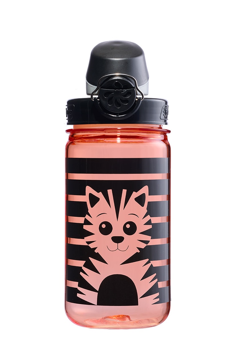 12oz On-The-Fly Kids Lock-Top Bottle with Graphics - Striped Tiger